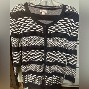 Merona Navy Blue and White Cardigan